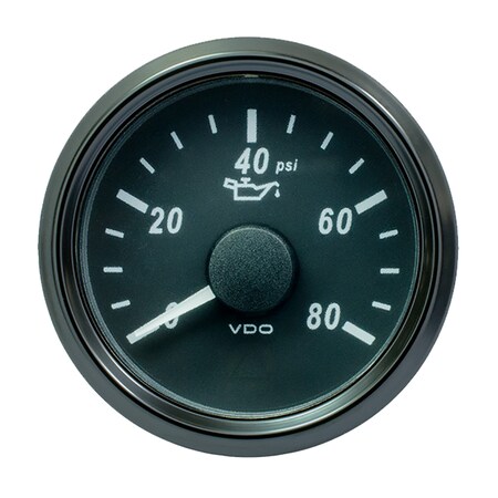 Vdo VDO SingleViu 52mm (2-1/16") Oil Pressure Gauge - 80 PSI - 0-180 Ohm A2C3833190030